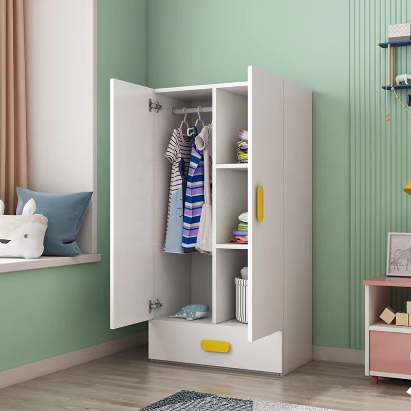 Manufactured Wood Kids Closet Modern Style Wardrobe Closet with 1 Drawer