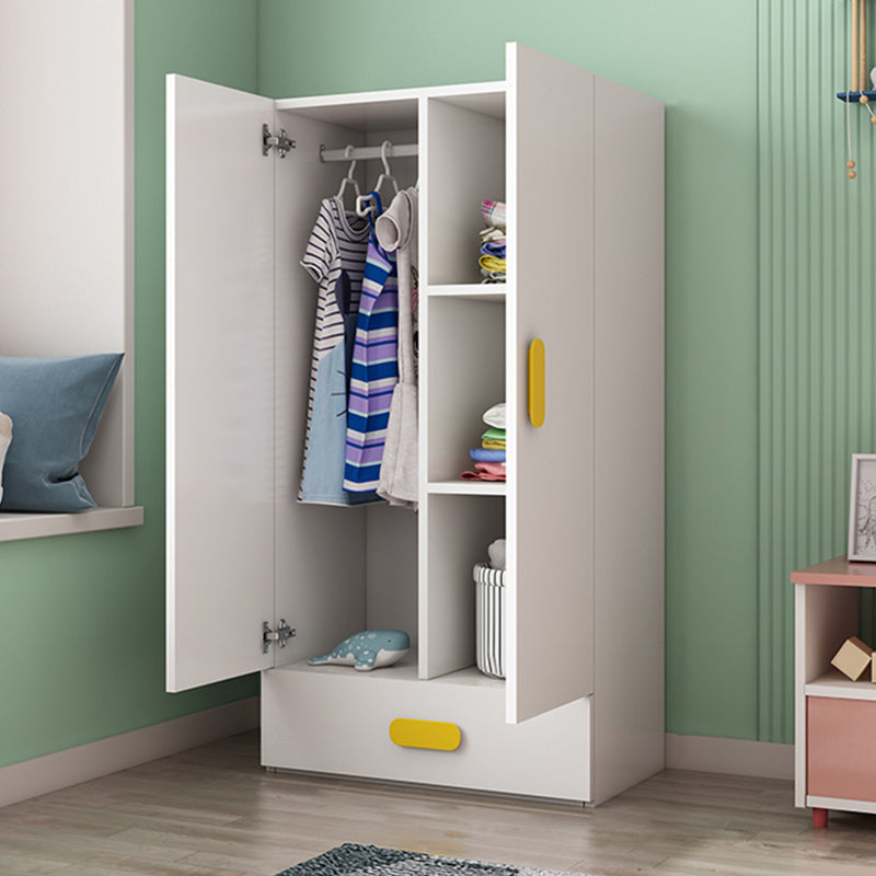 Manufactured Wood Kids Closet Modern Style Wardrobe Closet with 1 Drawer