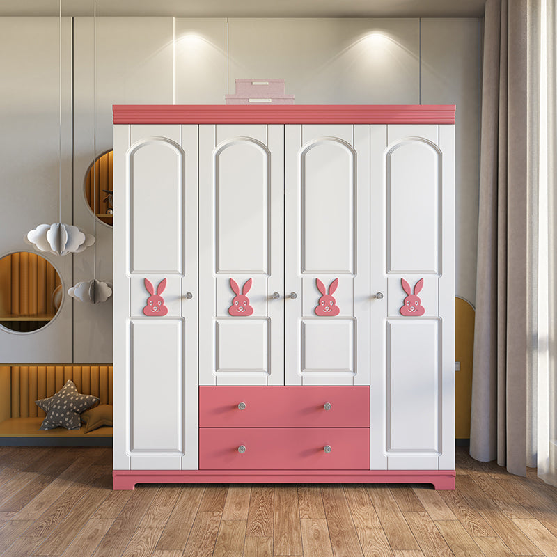 Contemporary Style Wardrobe Armoire Wood Wardrobe Closet With Doors and Drawers