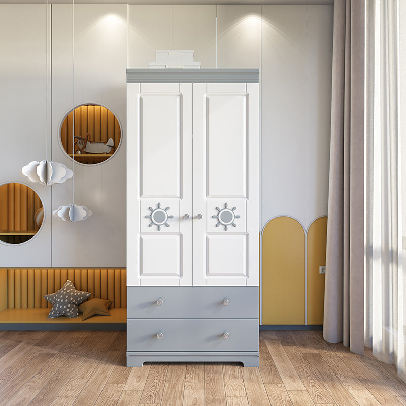 Contemporary Style Wardrobe Armoire Wood Wardrobe Closet With Doors and Drawers