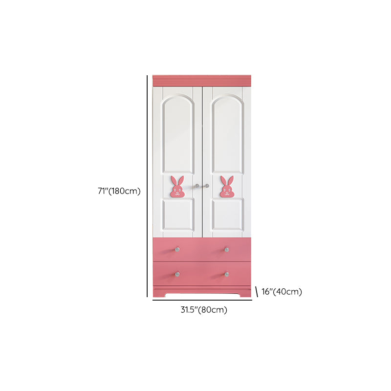 Contemporary Style Wardrobe Armoire Wood Wardrobe Closet With Doors and Drawers