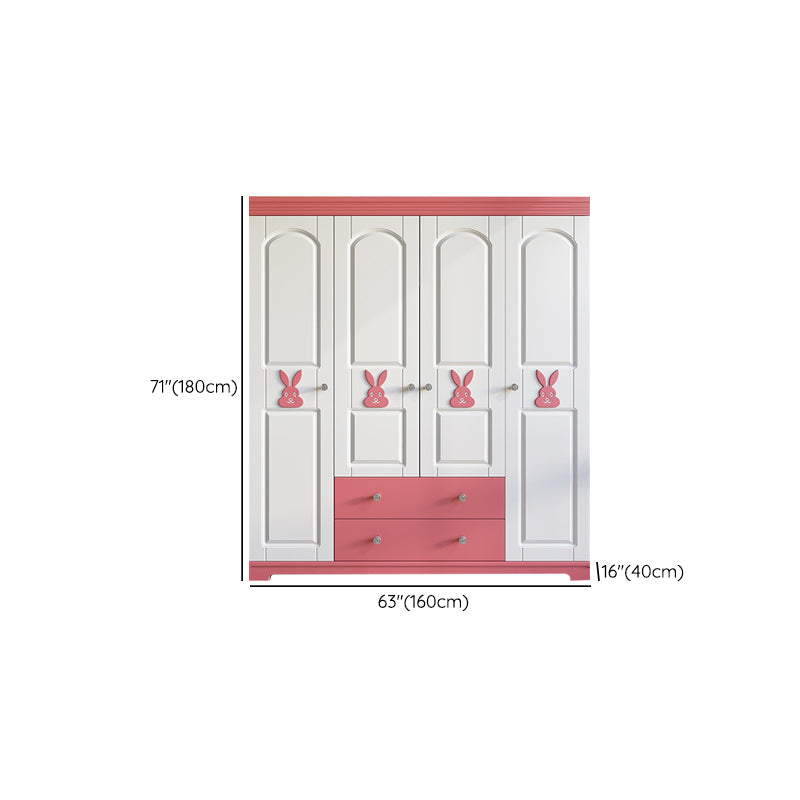 Contemporary Style Wardrobe Armoire Wood Wardrobe Closet With Doors and Drawers