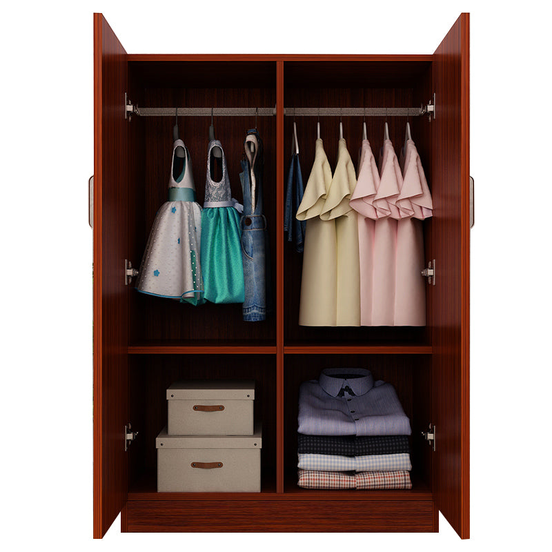 Manufactured Wood Kid's Wardrobe Modern Style Shelved Wardrobe Closet with 2 Doors