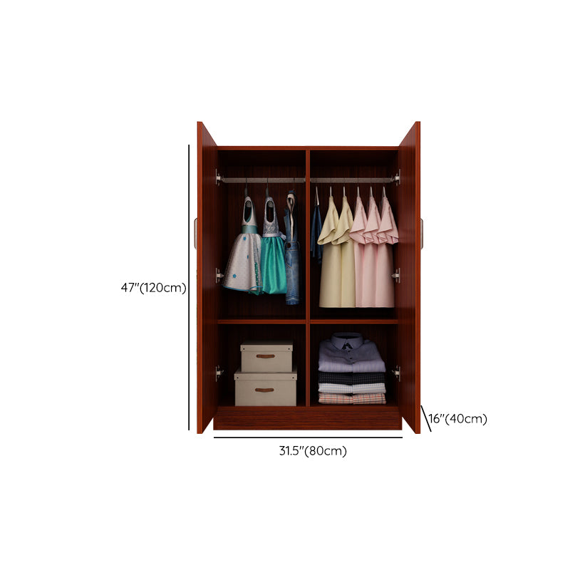 Manufactured Wood Kid's Wardrobe Modern Style Shelved Wardrobe Closet with 2 Doors