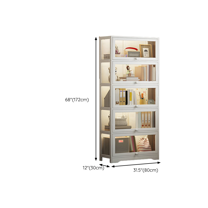 White Bamboo Standard Kids Bookcase Scandinavian Freestanding Bookcase