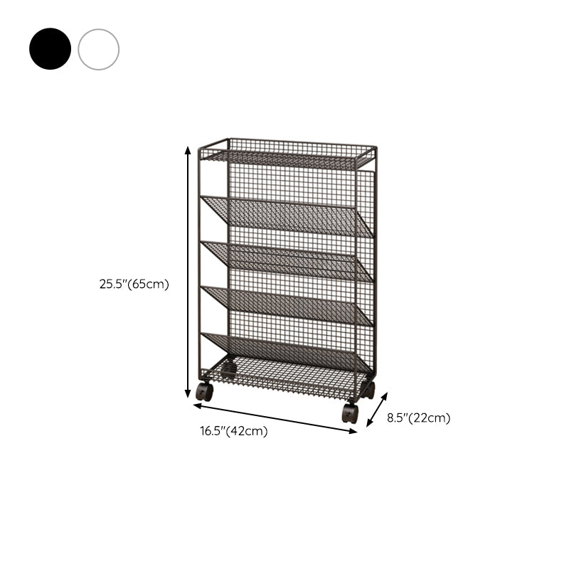 Closed Back Standard Kids Bookcase Scandinavian Bookshelf Metal