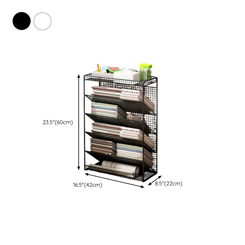 Closed Back Standard Kids Bookcase Scandinavian Bookshelf Metal