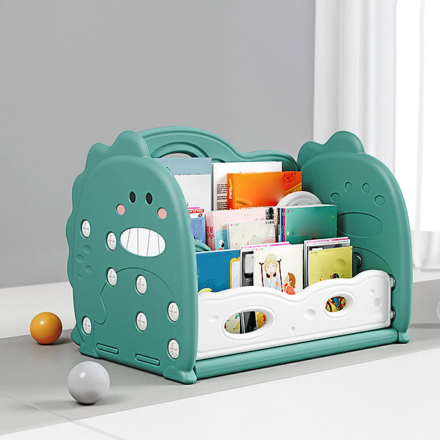 Contemporary Book Display Closed Back Storage Bookcase with Animals