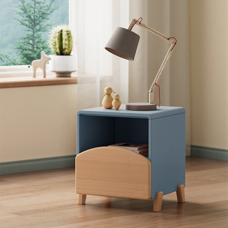 Solid Wood Bedside Table for Nursery with 1 Drawer Contemporary Nightstands