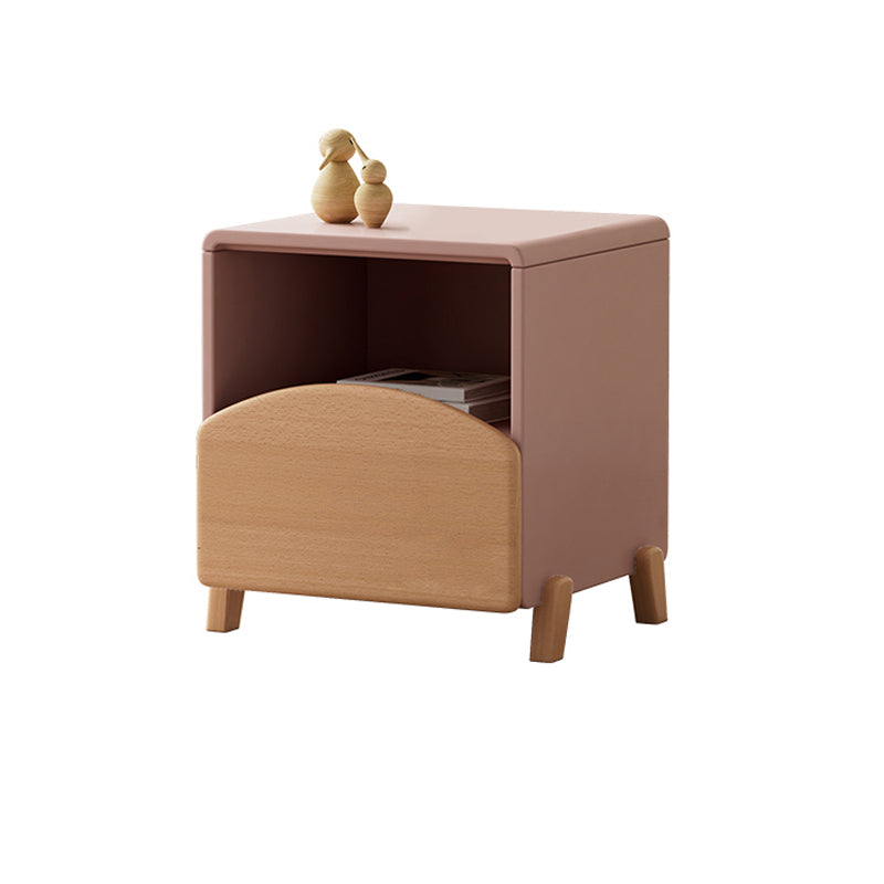 Solid Wood Bedside Table for Nursery with 1 Drawer Contemporary Nightstands