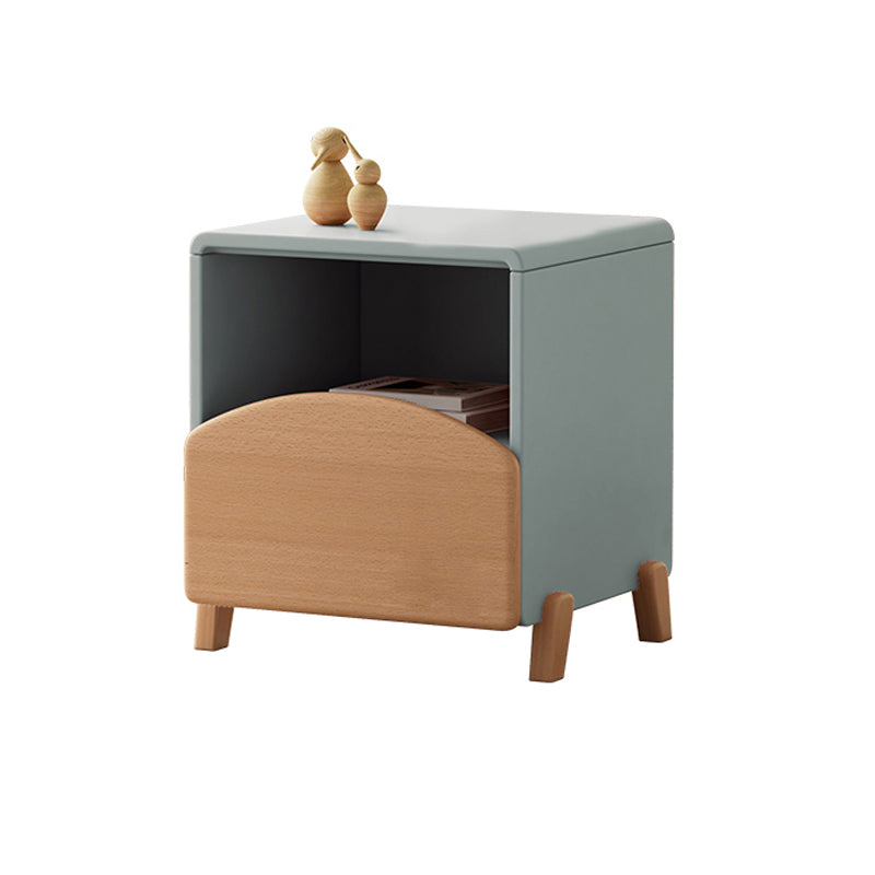 Solid Wood Bedside Table for Nursery with 1 Drawer Contemporary Nightstands