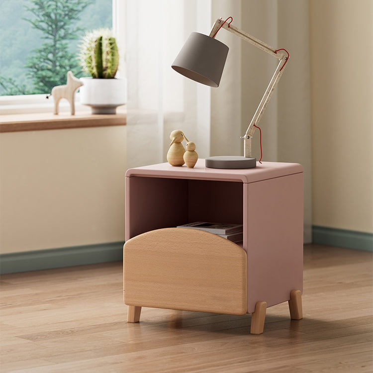 Solid Wood Bedside Table for Nursery with 1 Drawer Contemporary Nightstands