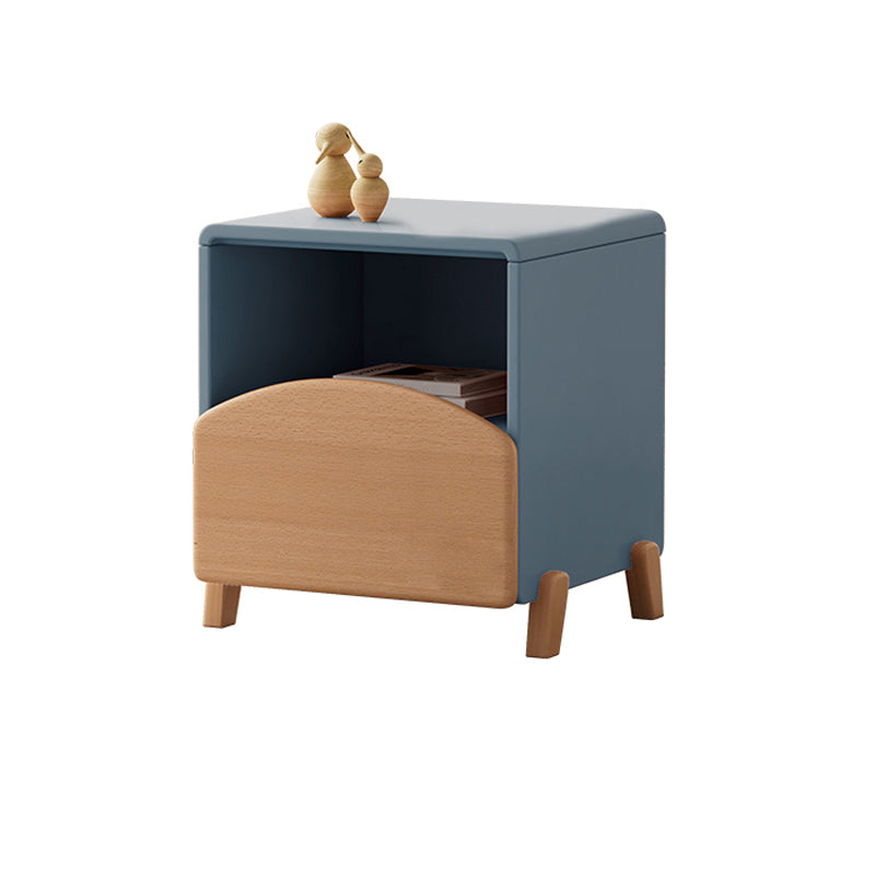 Solid Wood Bedside Table for Nursery with 1 Drawer Contemporary Nightstands