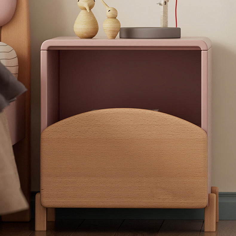 Solid Wood Bedside Table for Nursery with 1 Drawer Contemporary Nightstands