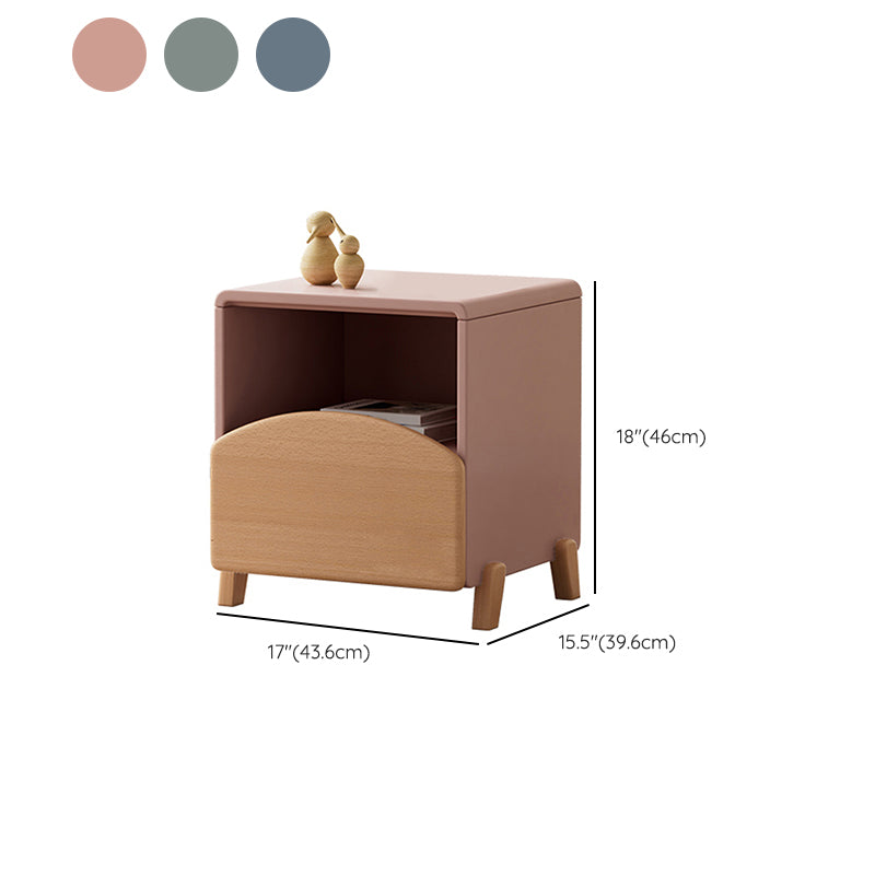 Solid Wood Bedside Table for Nursery with 1 Drawer Contemporary Nightstands