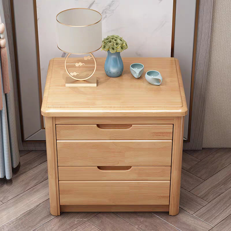 Storage Narrow Nightstand Solid Wood Kids Nightstand with Drawers