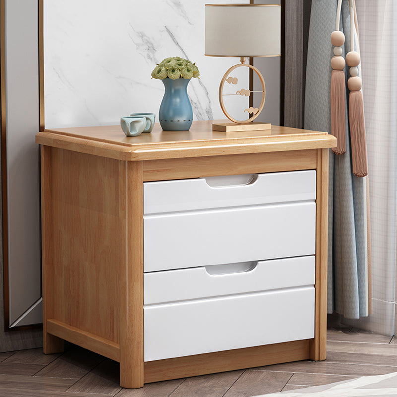 Storage Narrow Nightstand Solid Wood Kids Nightstand with Drawers