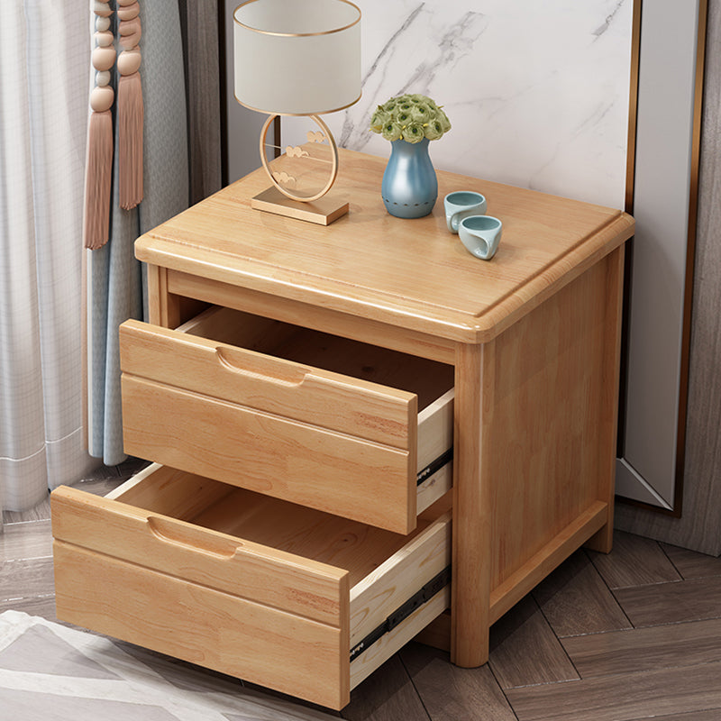 Storage Narrow Nightstand Solid Wood Kids Nightstand with Drawers