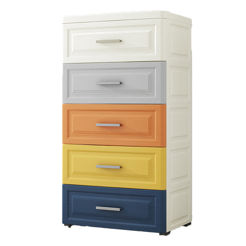 Plastic Scandinavian Kids Nightstand Chest Nursery Dresser with 6/5 Drawers