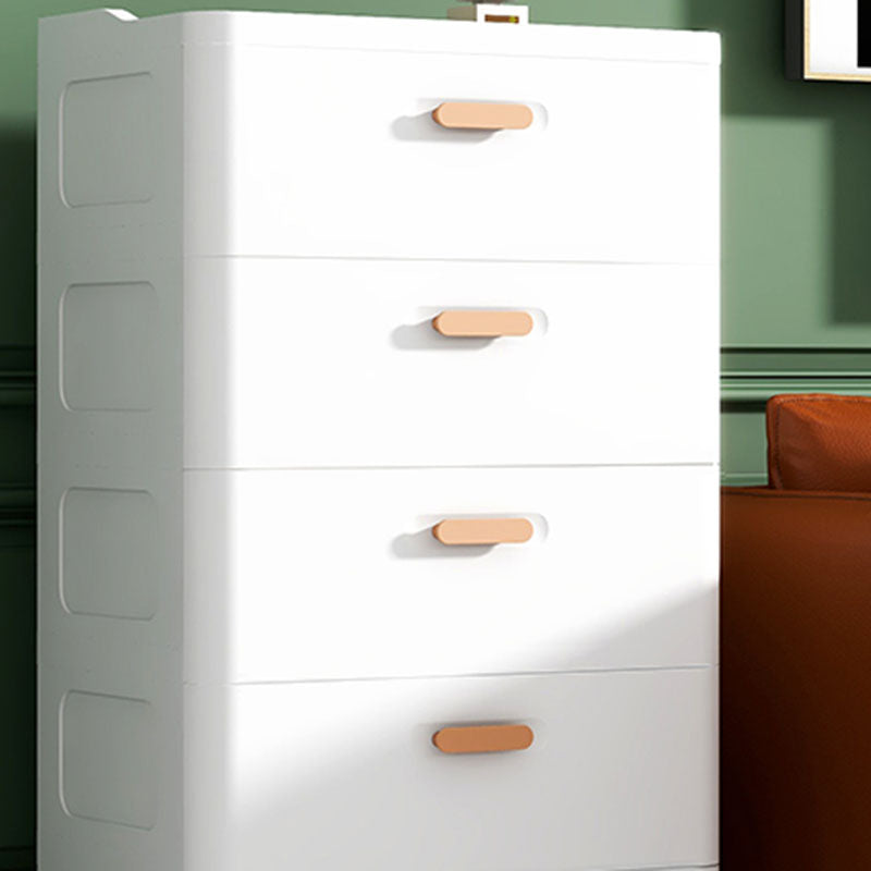 Plastic Scandinavian Kids Nightstand Chest Nursery Dresser with 5 Drawers