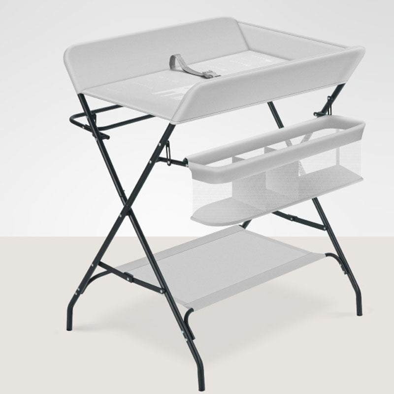 Modern Metal Changing Table Flat Top Baby Changing Table With Safety Rails