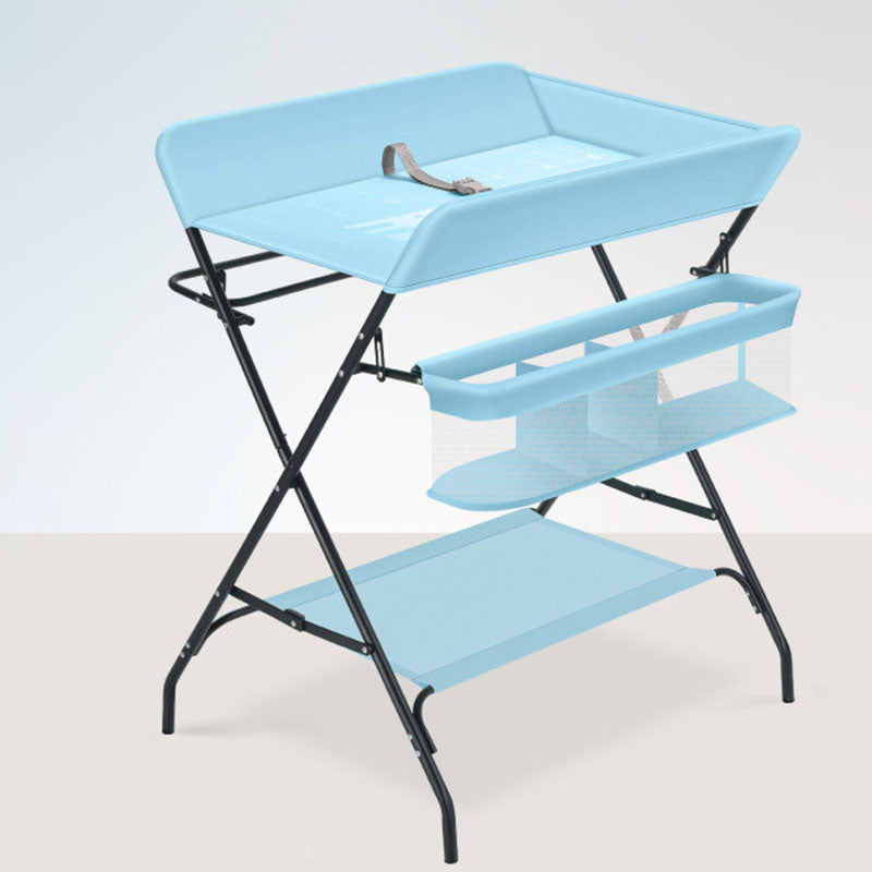 Modern Metal Changing Table Flat Top Baby Changing Table With Safety Rails