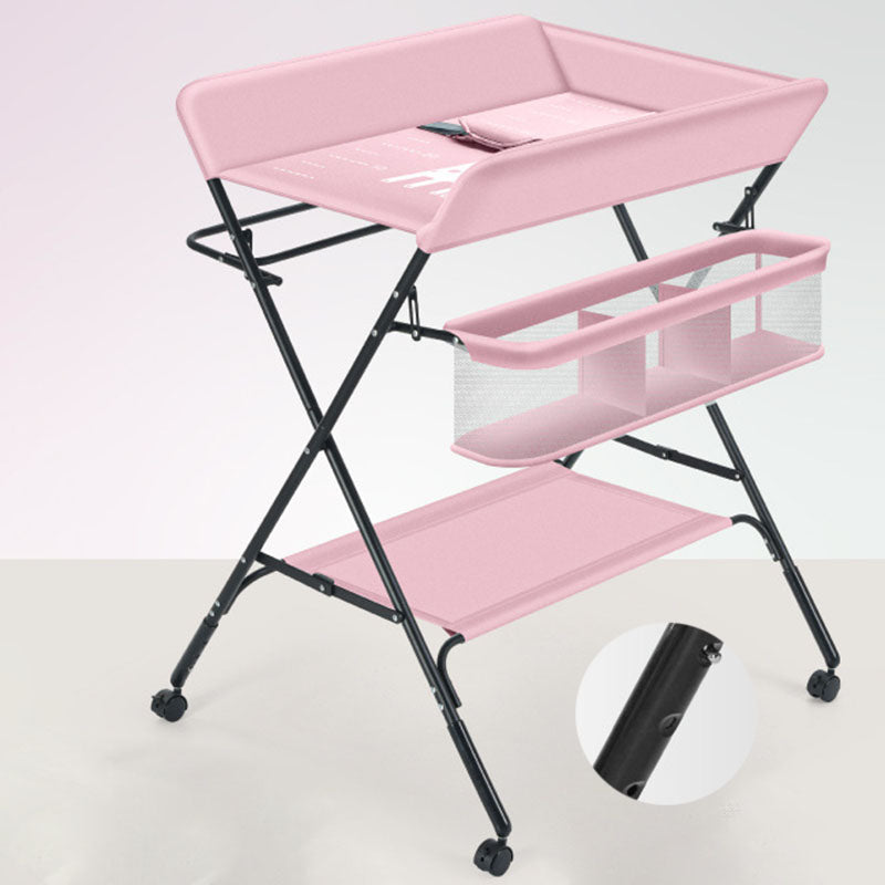 Modern Metal Changing Table Flat Top Baby Changing Table With Safety Rails