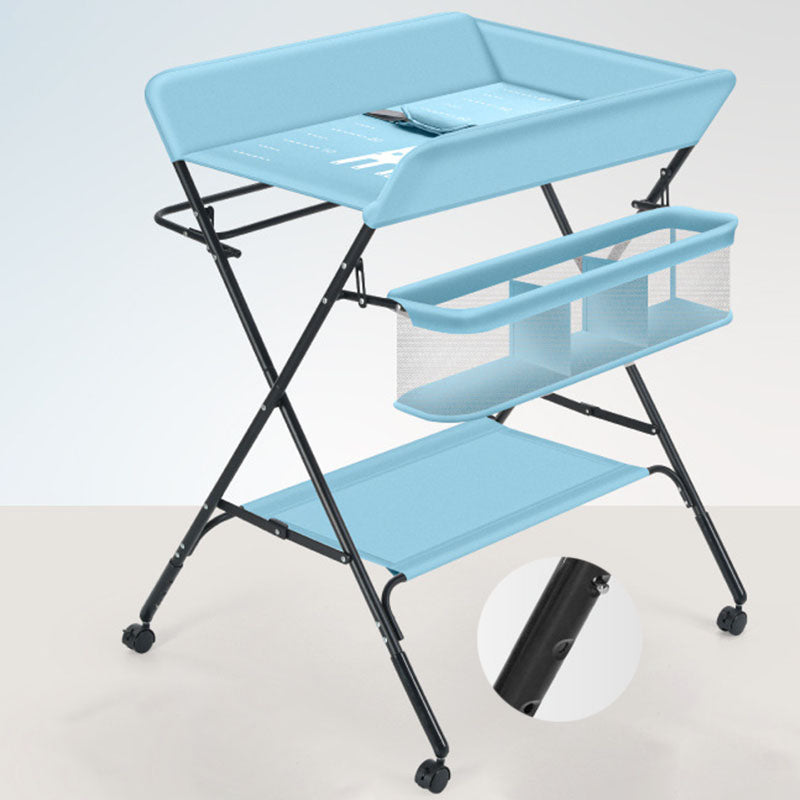 Modern Metal Changing Table Flat Top Baby Changing Table With Safety Rails