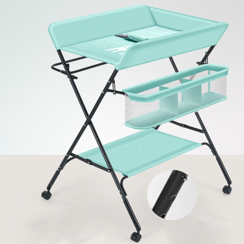 Modern Metal Changing Table Flat Top Baby Changing Table With Safety Rails