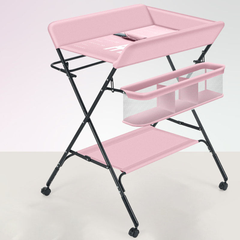 Modern Metal Changing Table Flat Top Baby Changing Table With Safety Rails