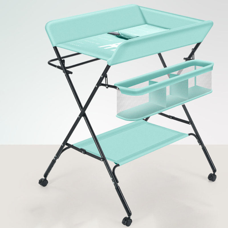 Modern Metal Changing Table Flat Top Baby Changing Table With Safety Rails