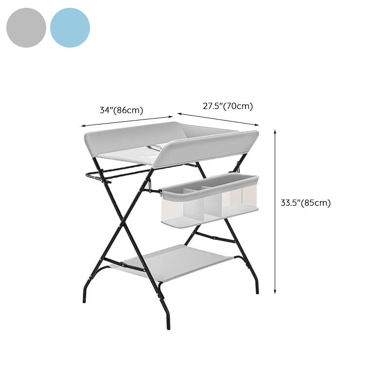 Modern Metal Changing Table Flat Top Baby Changing Table With Safety Rails