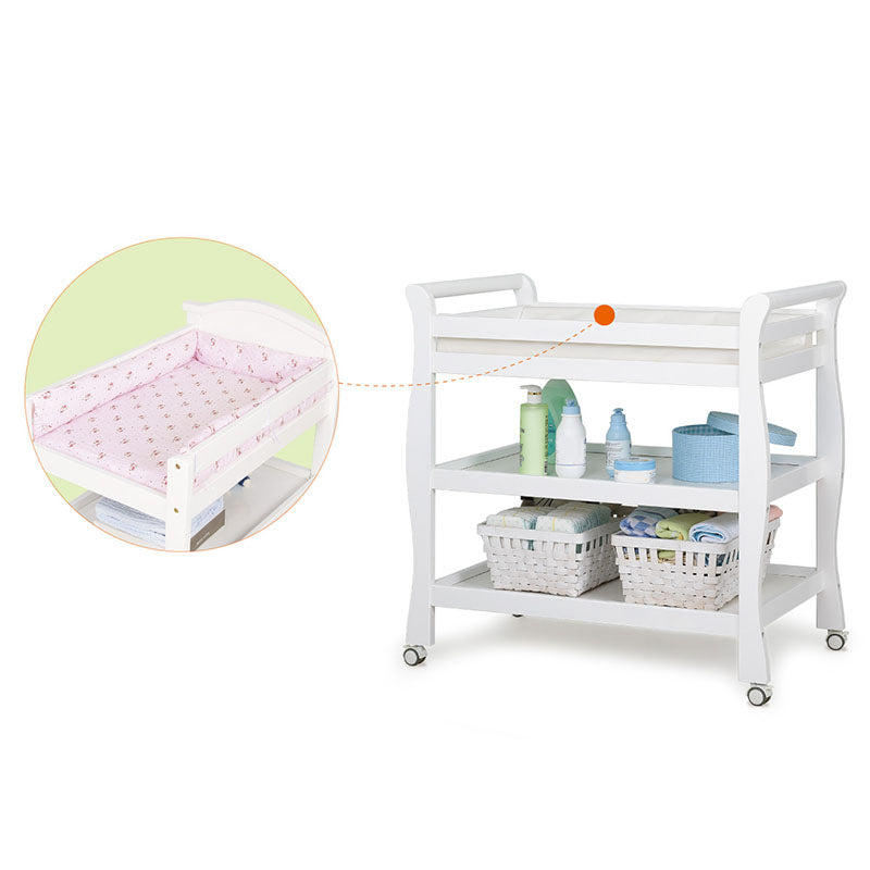 Modern Wooden Baby Changing Table Safety Rails Changing Table