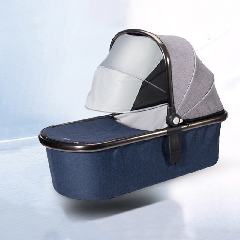 Contemporary Portable Bassinet with Metal Canopy for Newborn