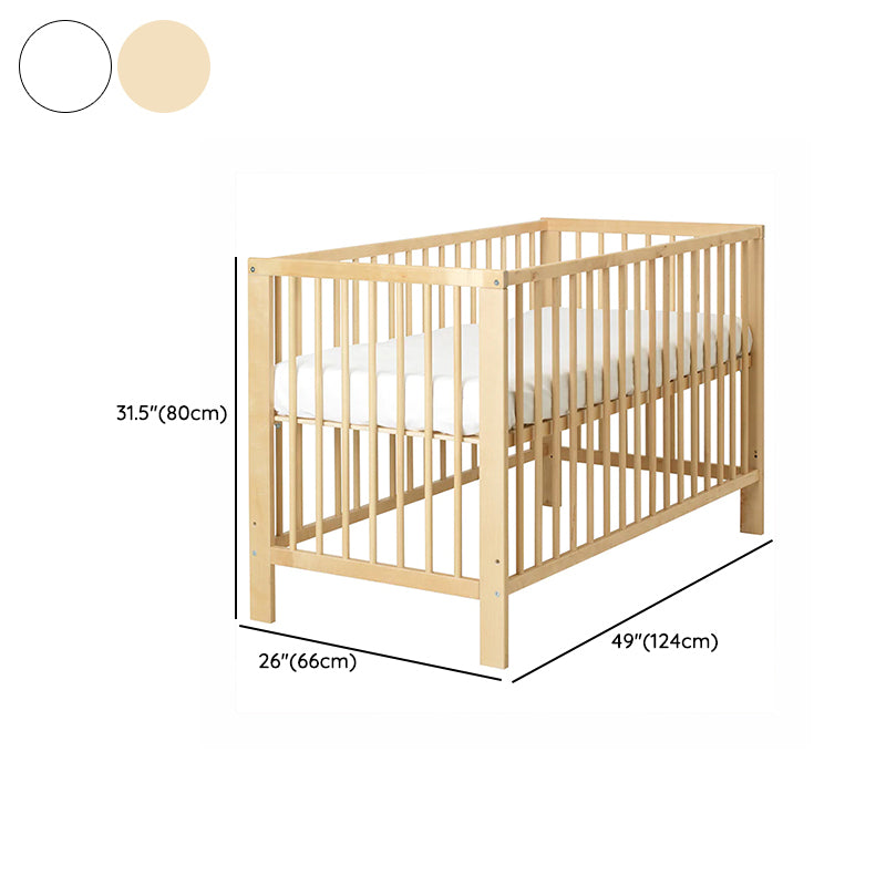 Scandinavian Solid Wood Baby Crib 2-in-1 Convertible Nursery Bed