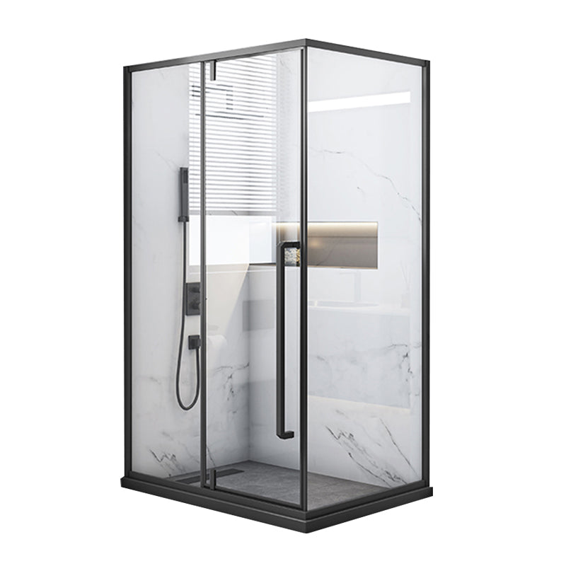 Grey Framed Shower Bath Door Pivot Transparent Tempered Shower Doors