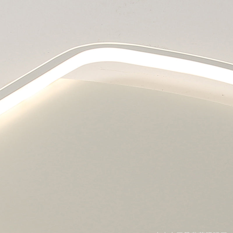 Metal Modern LED Flush Mount Rectangle Shape Ceiling Light with Acrylic Shade for Bedroom