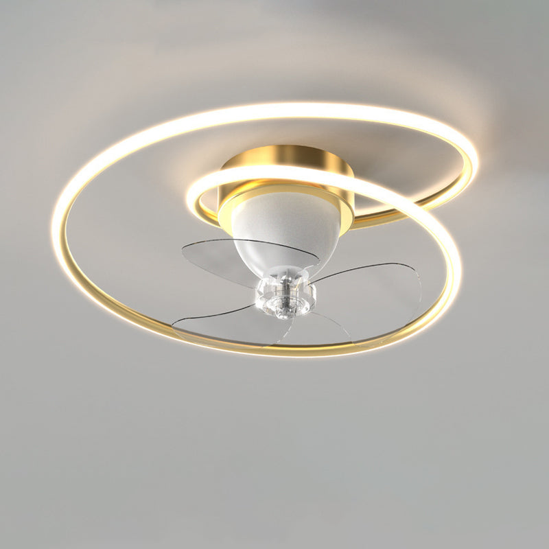 Single White/Golden/Black Ceiling Fan Lamp Unique Modern LED Ceiling Fan Light