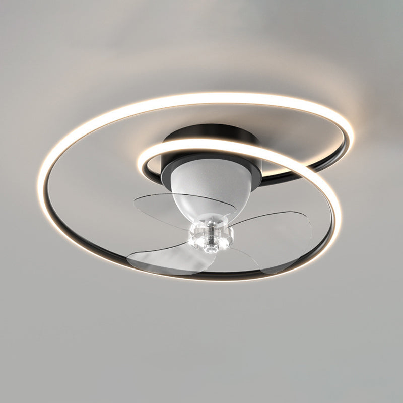 Single White/Golden/Black Ceiling Fan Lamp Unique Modern LED Ceiling Fan Light