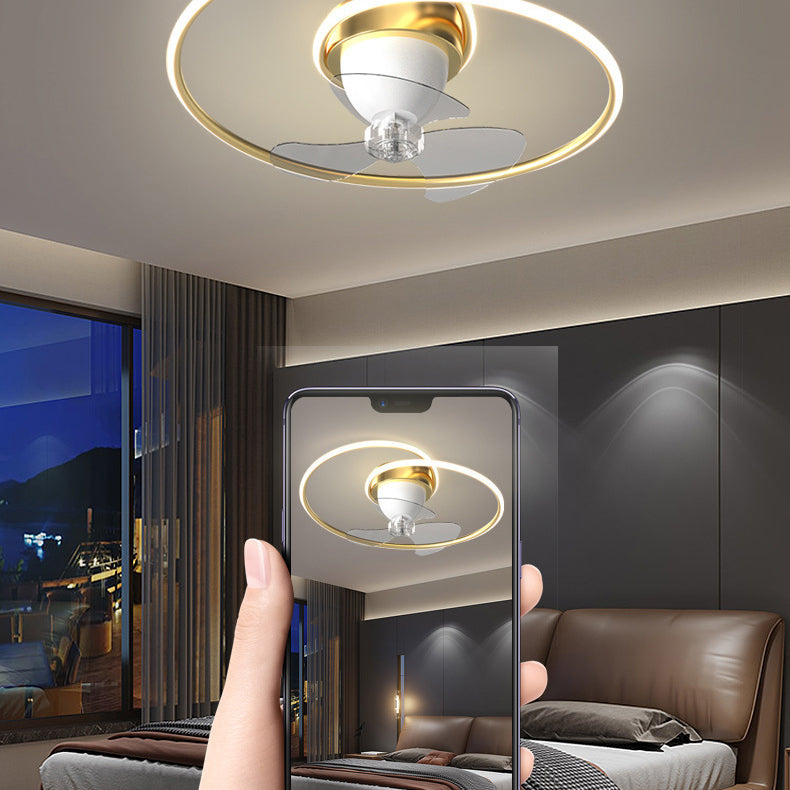 Single White/Golden/Black Ceiling Fan Lamp Unique Modern LED Ceiling Fan Light