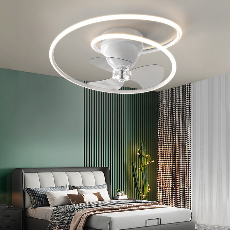 Single White/Golden/Black Ceiling Fan Lamp Unique Modern LED Ceiling Fan Light