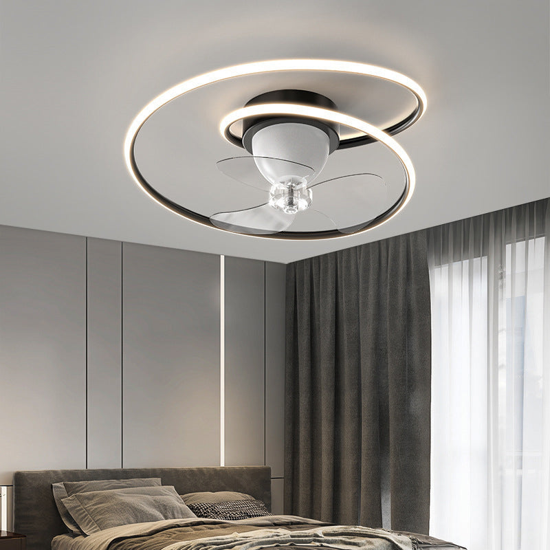 Single White/Golden/Black Ceiling Fan Lamp Unique Modern LED Ceiling Fan Light