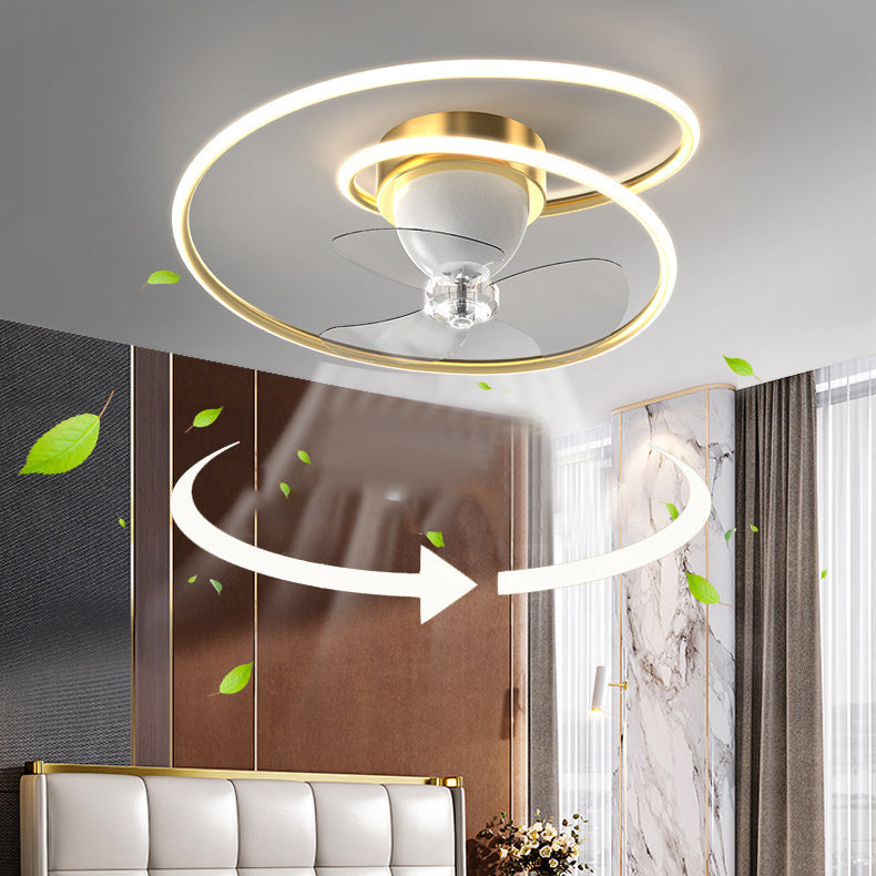 Single White/Golden/Black Ceiling Fan Lamp Unique Modern LED Ceiling Fan Light