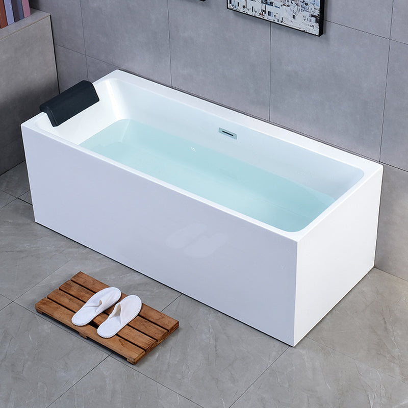 Back to Wall Soaking Bathtub Antique Finish Rectangular Modern Bath Tub