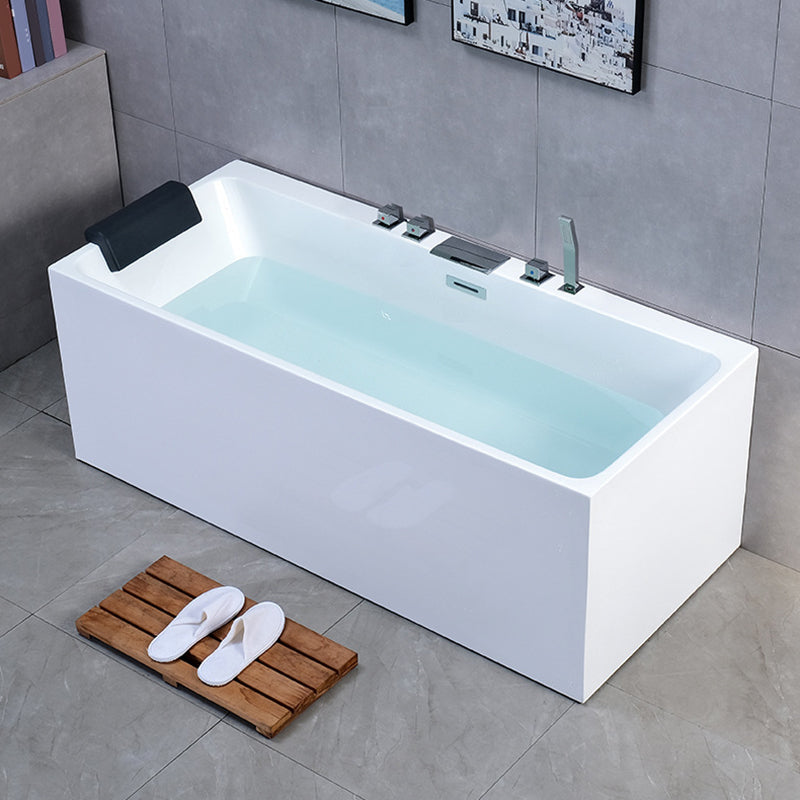 Back to Wall Soaking Bathtub Antique Finish Rectangular Modern Bath Tub