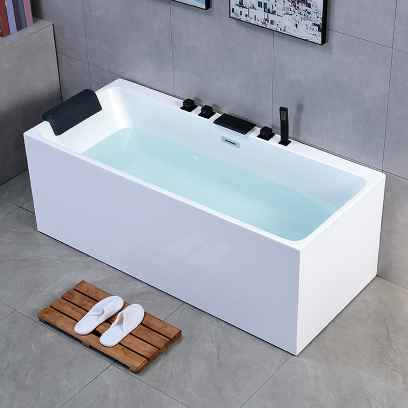 Back to Wall Soaking Bathtub Antique Finish Rectangular Modern Bath Tub