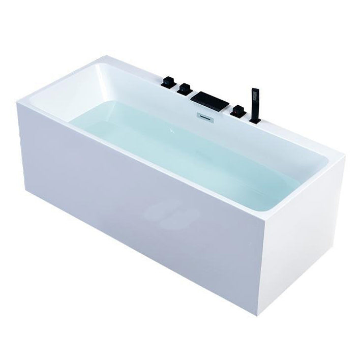 Back to Wall Soaking Bathtub Antique Finish Rectangular Modern Bath Tub