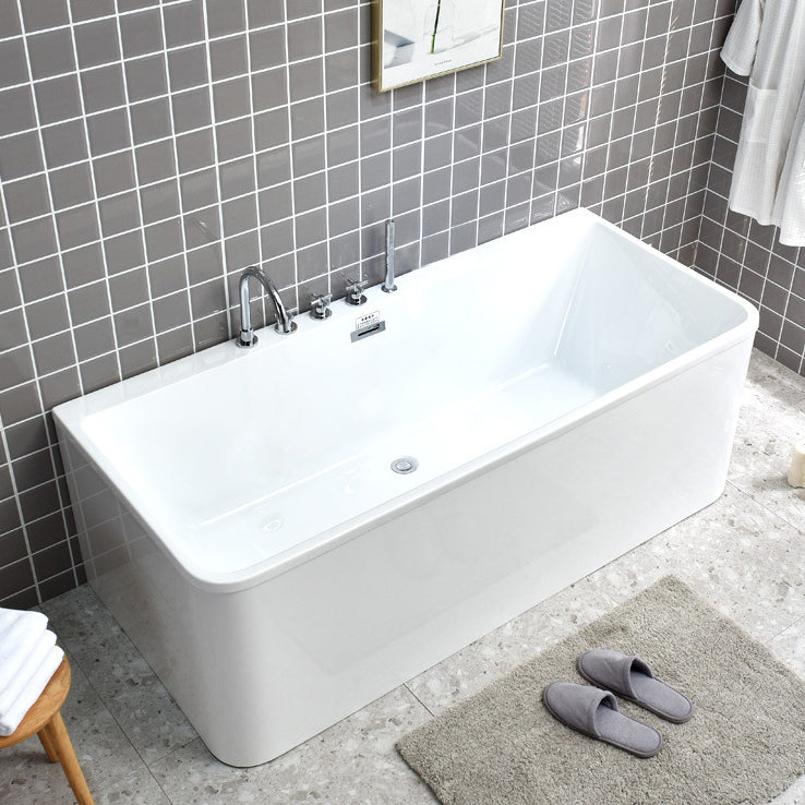 Modern Rectangular Bath Acrylic Center-Front Freestanding Bathtub