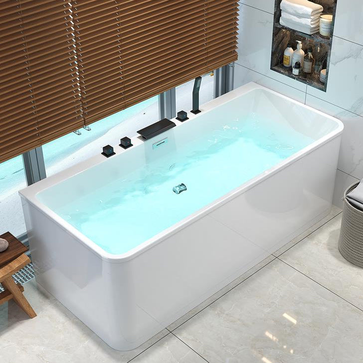 Modern Rectangular Bath Acrylic Center-Front Freestanding Bathtub