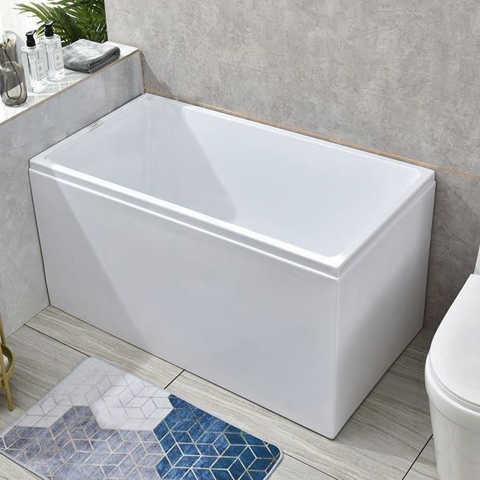 Back to Wall Antique Finish Bath Soaking Rectangular Modern Tub